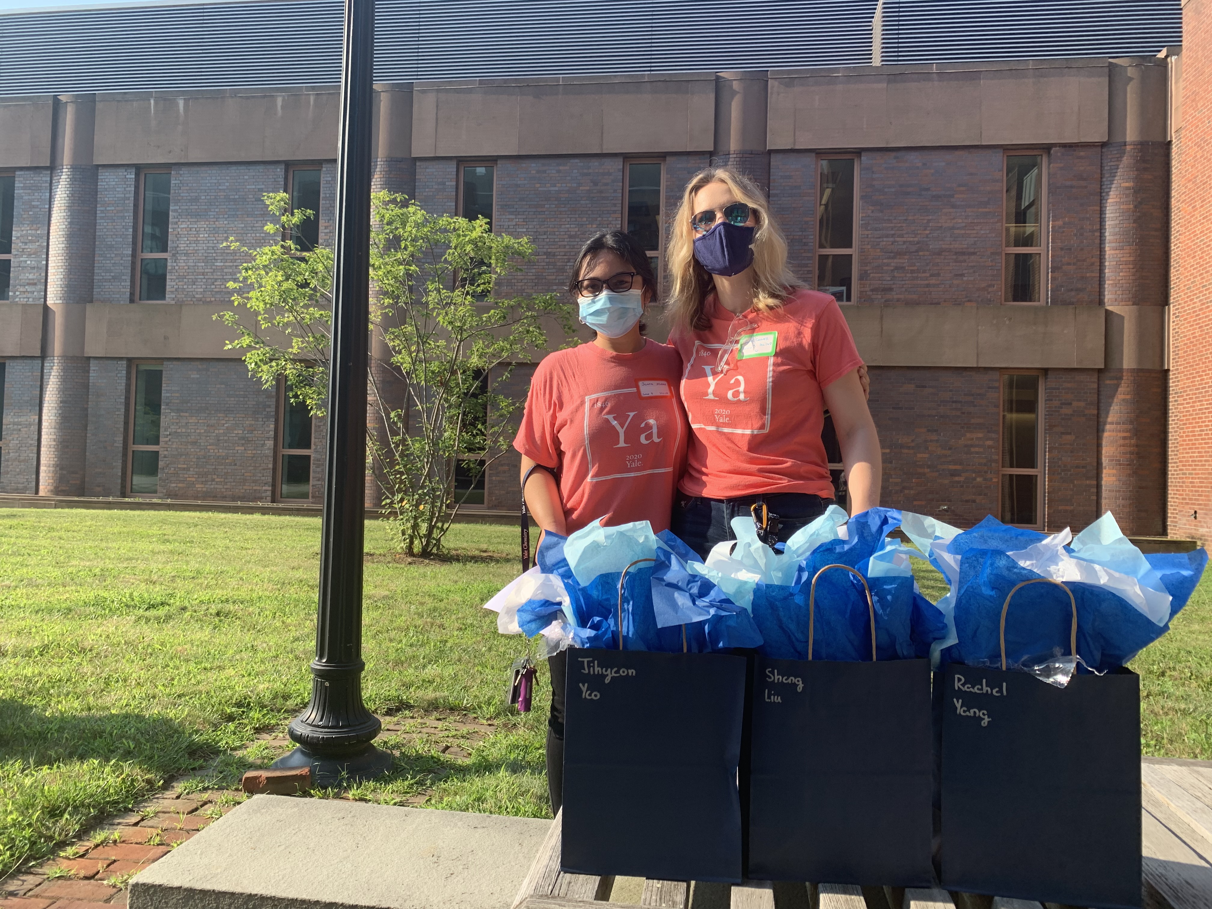 volunteers and gift bags