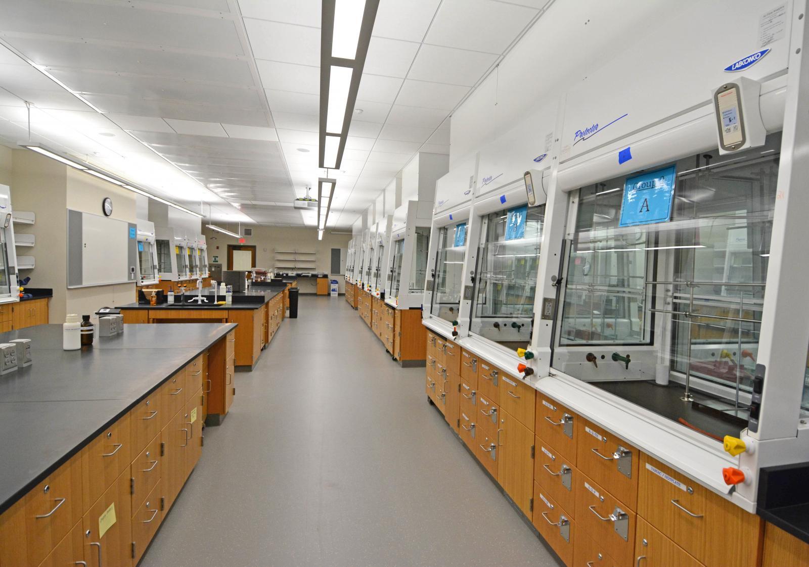 lab with fume hoods