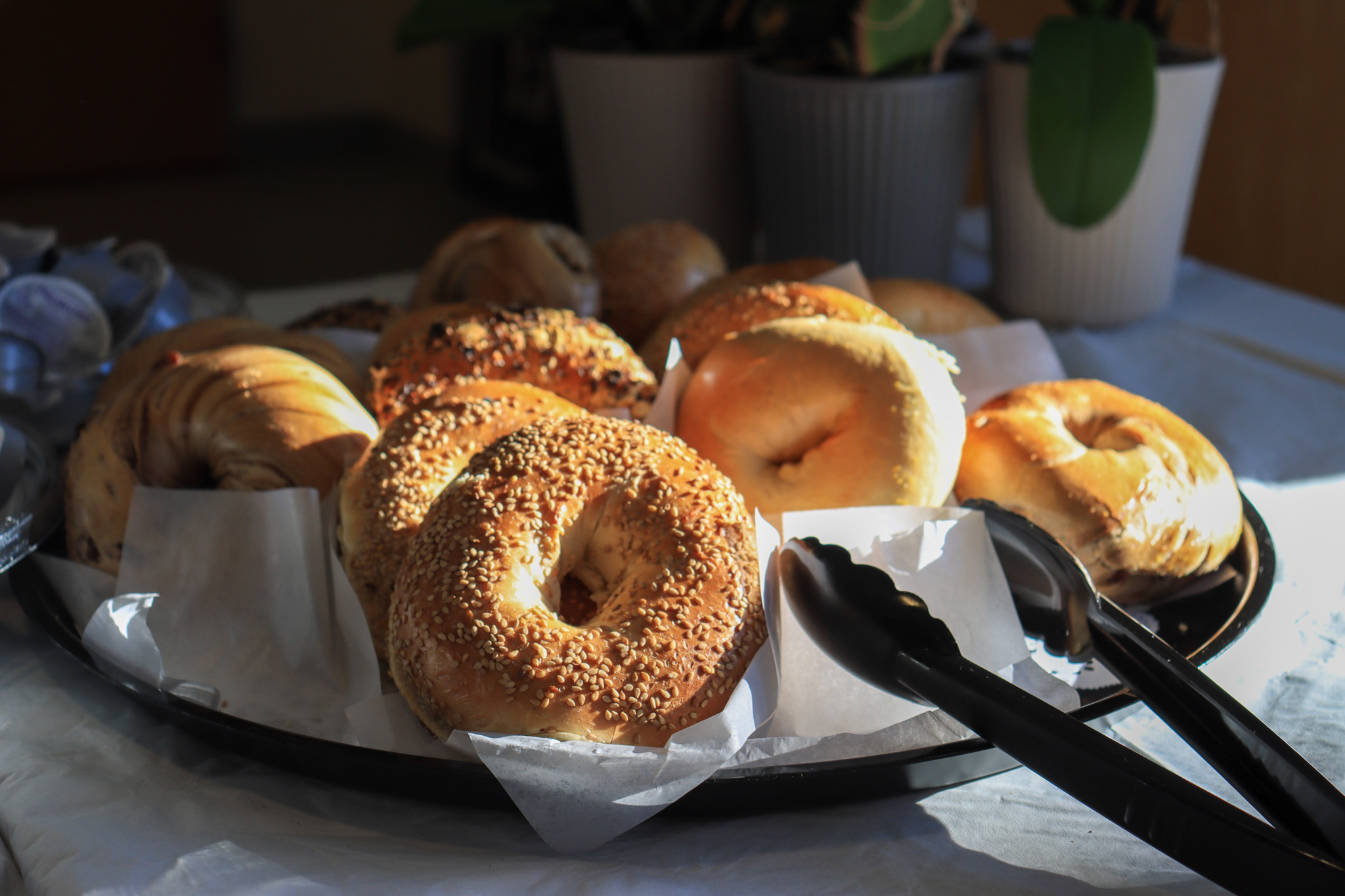 tray of bagels