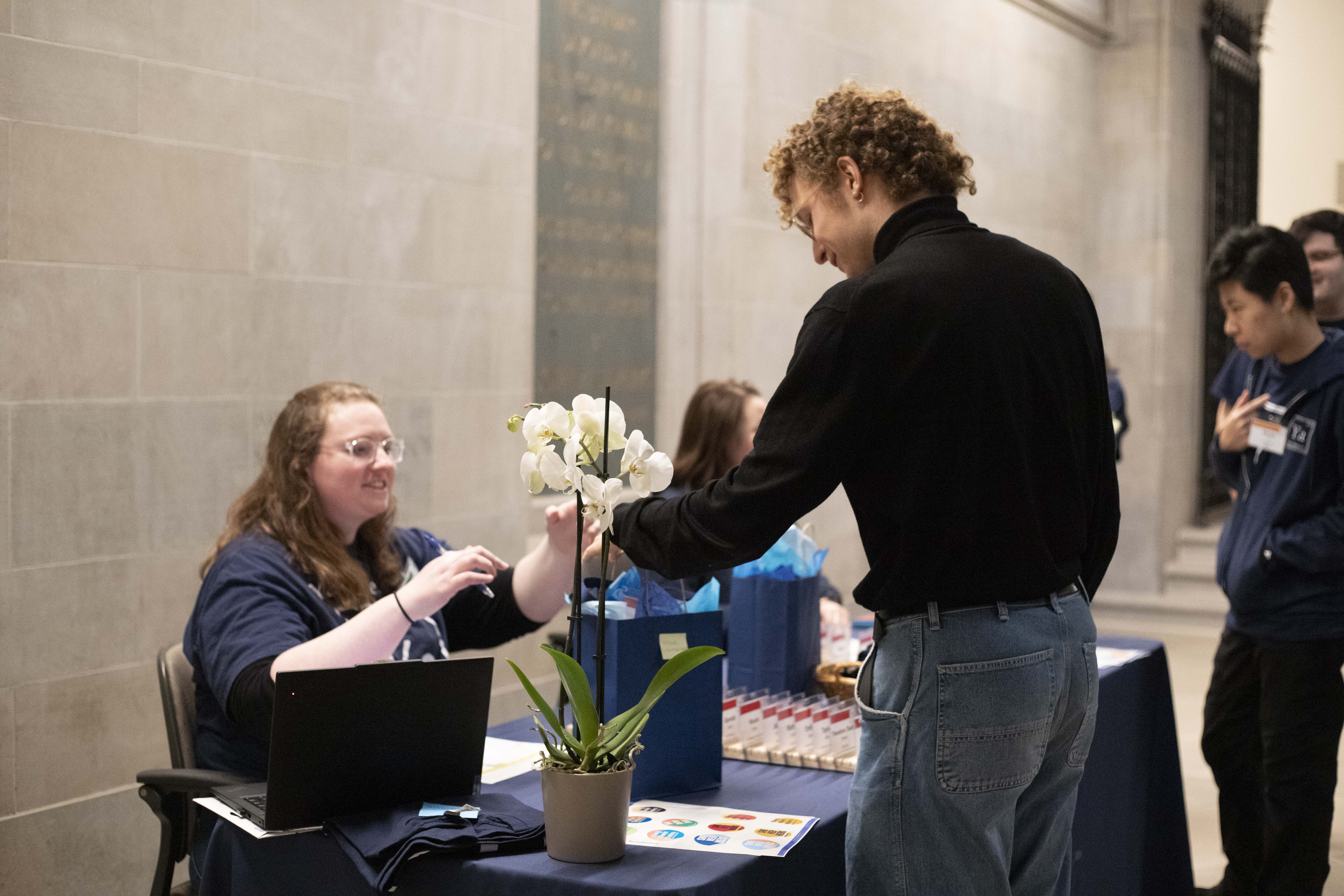 guest at registration table