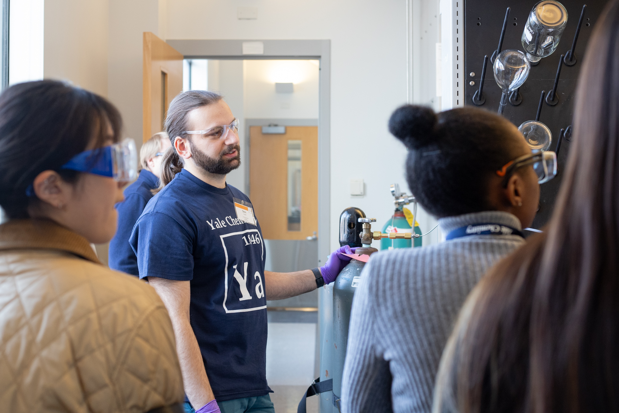 students in lab tour
