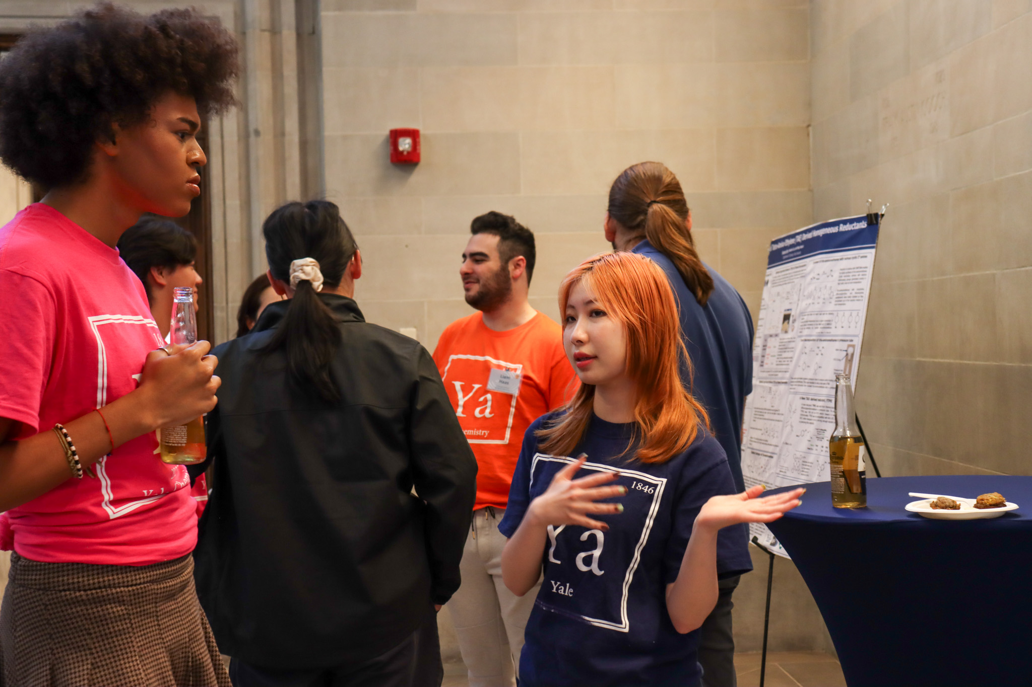 student talking to student