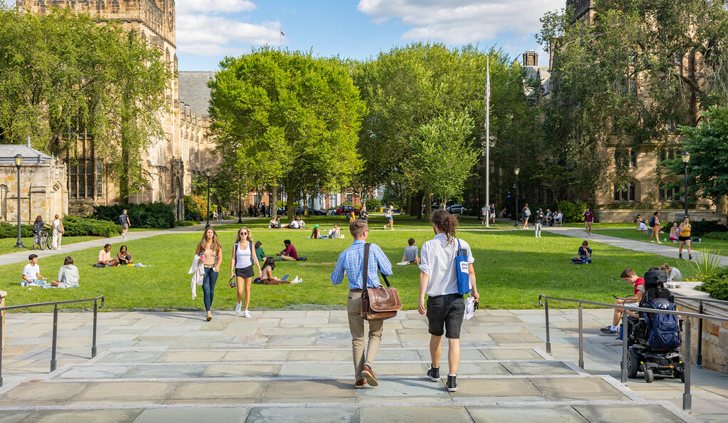 students walking