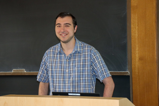 man at podium