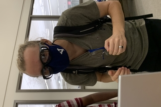 man trying on goggles