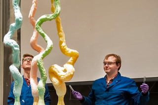 giant strings of colorful foam 