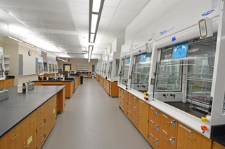 lab with fume hoods