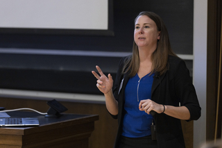 woman public speaking