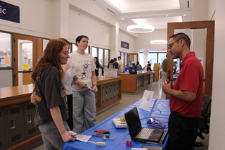 students at table