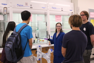 people near fume hood