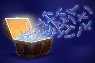 microbes flying out of a wooden trunk