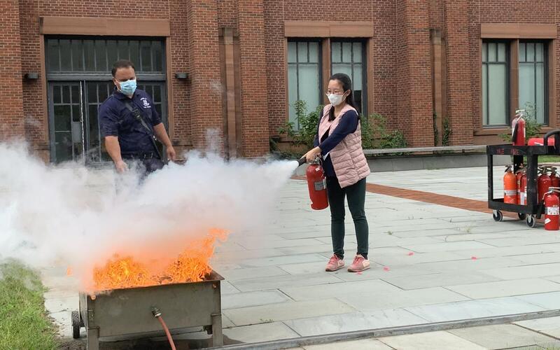 Fire Extinguisher Training, Sterling Chemistry Laboratory Courtyard