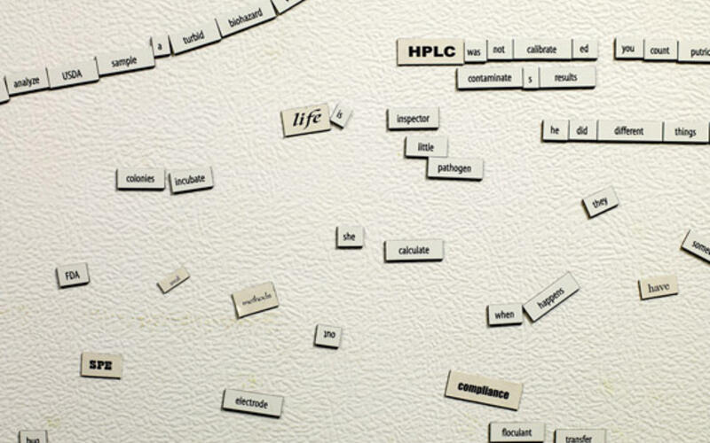 Literary diversions change daily on the refrigerator door in one of the graduate student lounges in Kline Chemistry Laboratory, home to many research groups in Biophysical and Physical Chemistry.