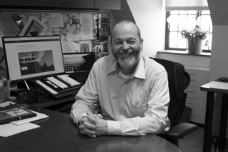 man at desk