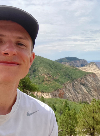 selfie with mountains