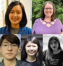 Portrait collage of five students