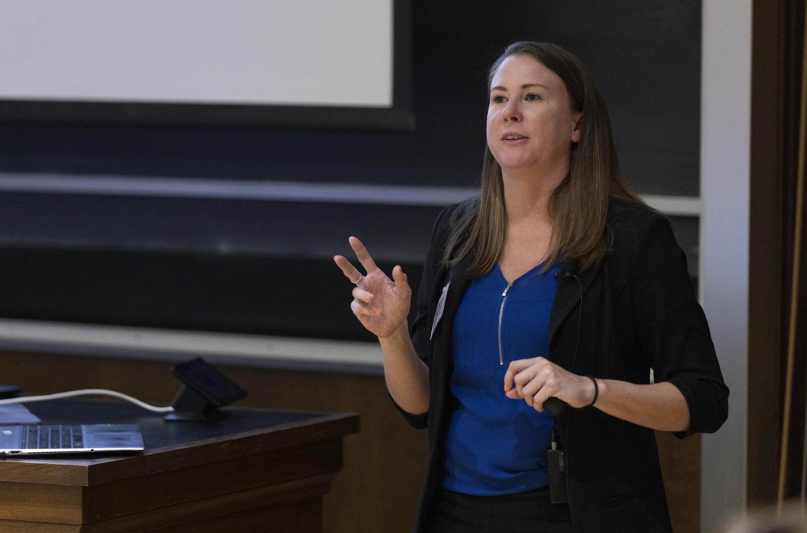 woman public speaking