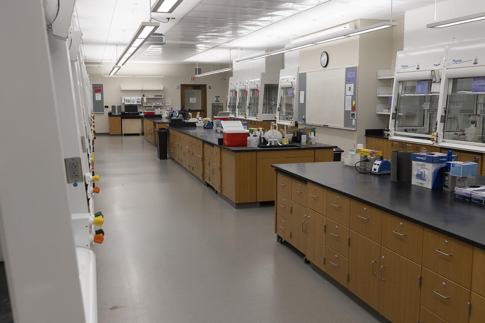 large lab space benches hoods