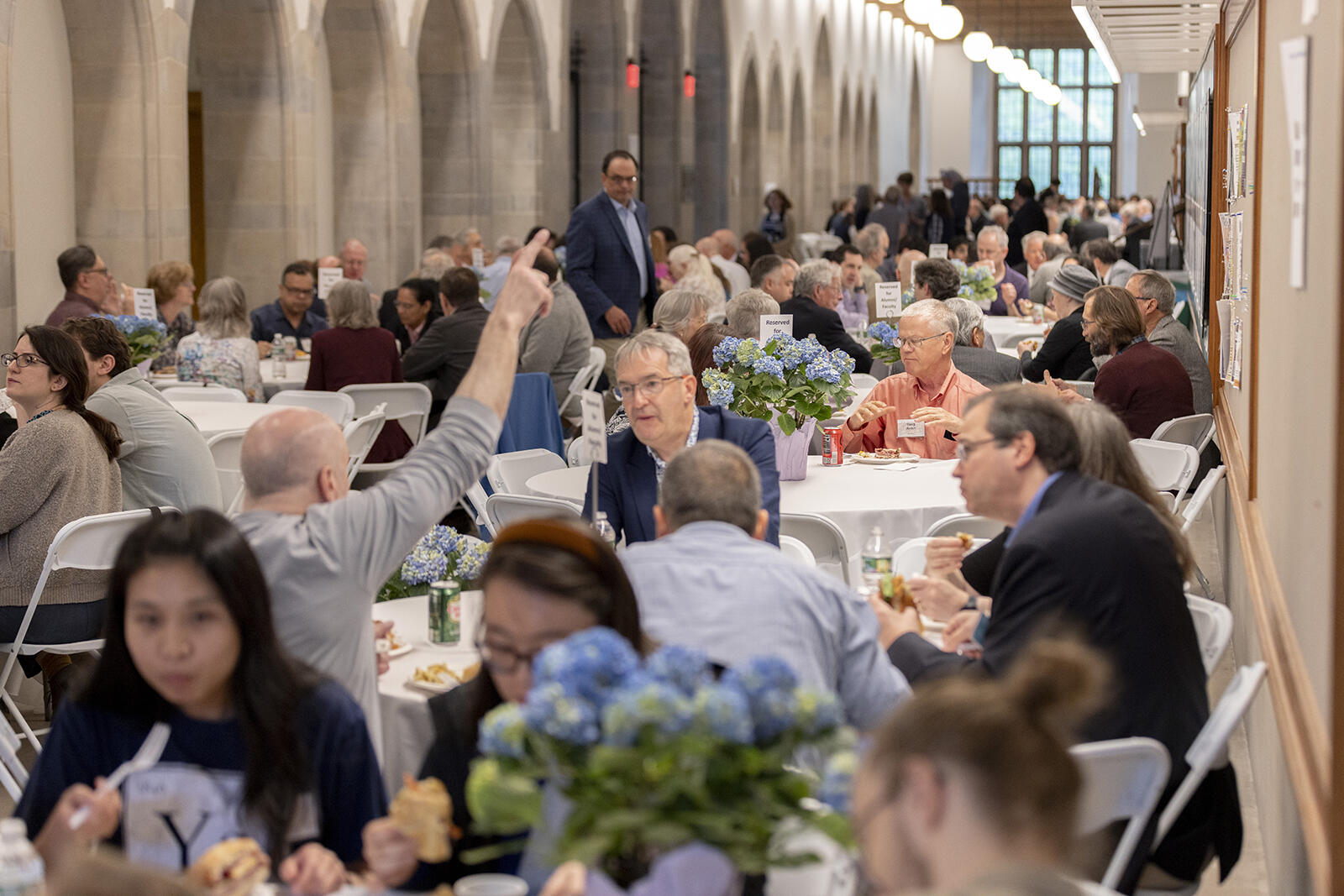 people eating at tables