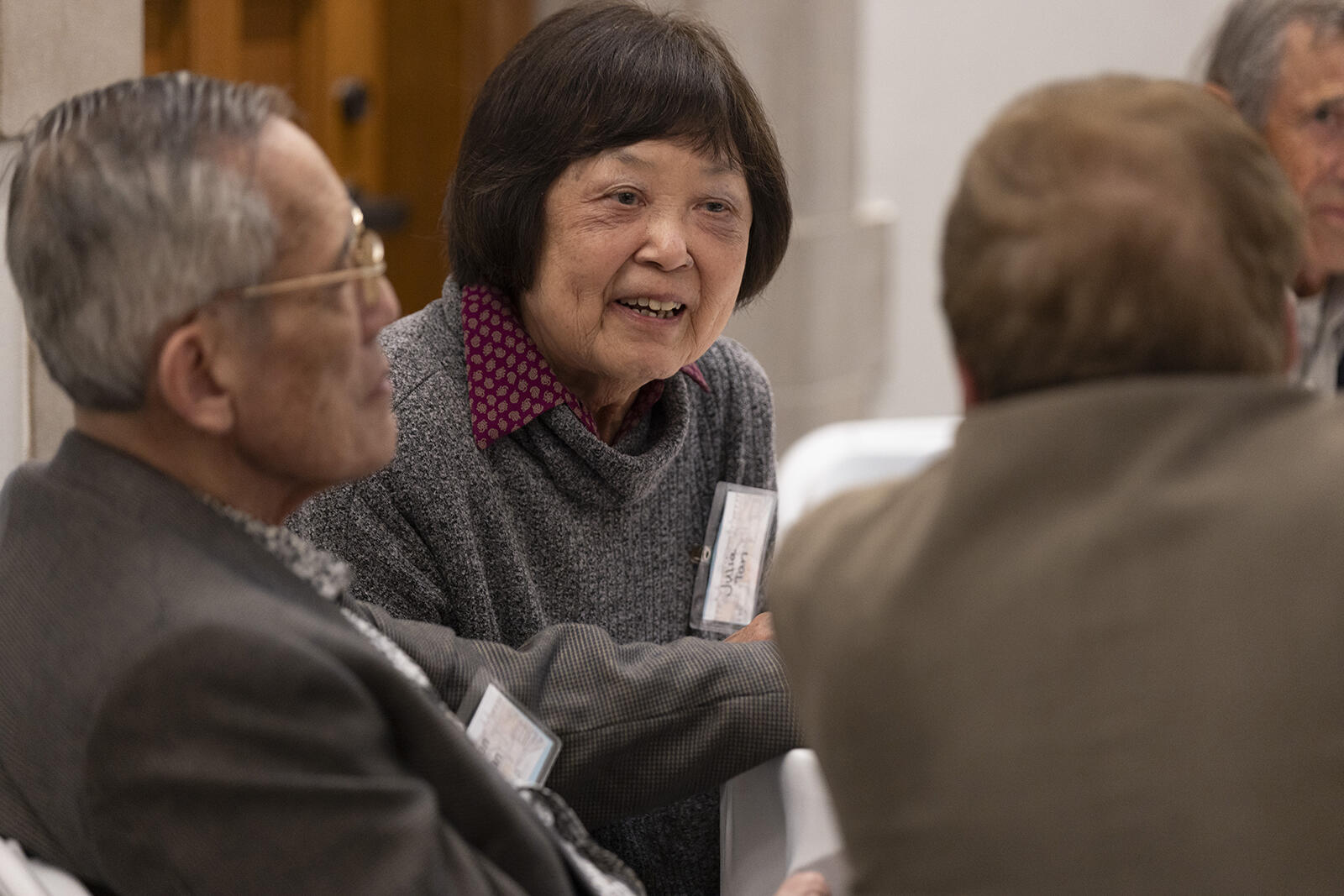 lady speaking at table