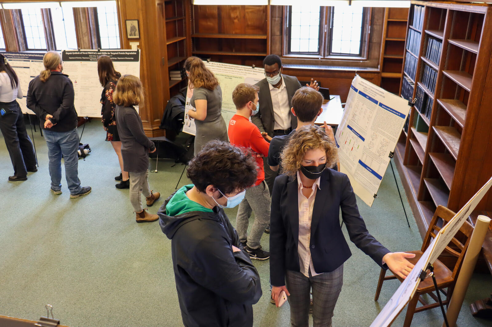 aerial view poster session in library