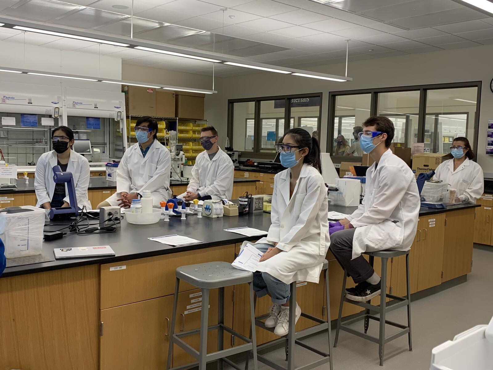 First-Year Grad Students at the Bench and Hood Maintenance Station